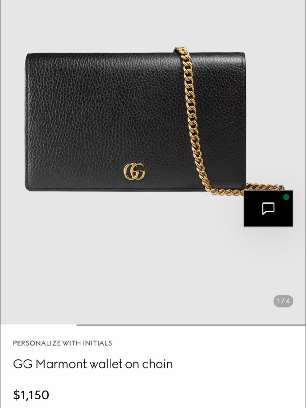 Gucci GG Marmont wallet on chain Black MSRP $1,150 - Picture 4 of 16